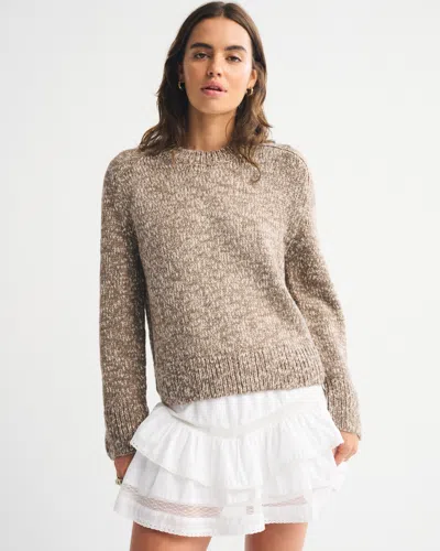Abercrombie & Fitch The A&f Madeline Marled Crew Sweater In Brown
