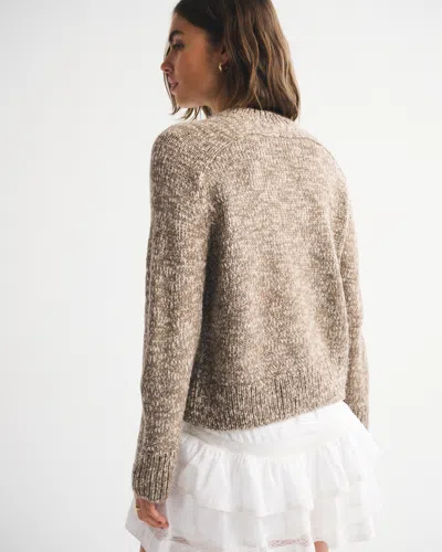 Abercrombie & Fitch The A&f Madeline Marled Crew Sweater In Brown