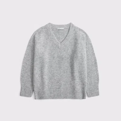 Abercrombie & Fitch Dad V-neck Sweater In Gray