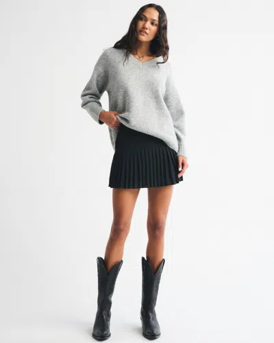 Abercrombie & Fitch Dad V-neck Sweater In Gray