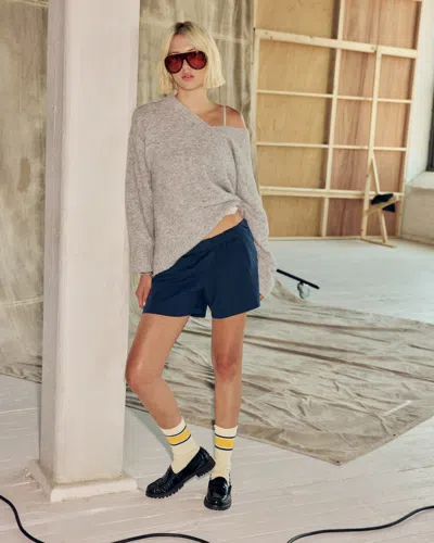 Abercrombie & Fitch Dad V-neck Sweater In Gray