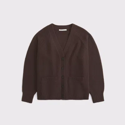 Abercrombie & Fitch Dad V-neck Cardigan In Brown