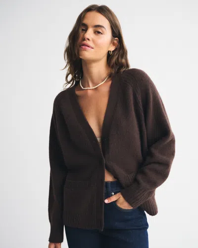 Abercrombie & Fitch Dad V-neck Cardigan In Brown