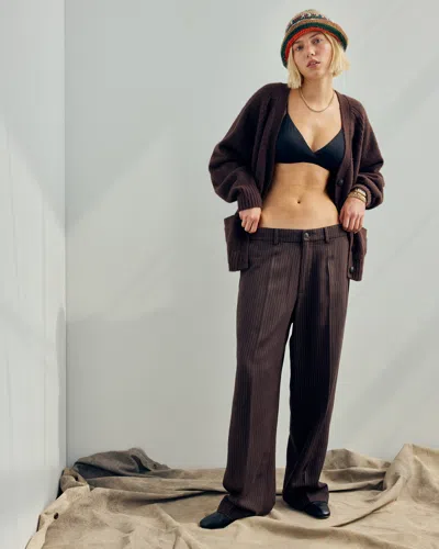 Abercrombie & Fitch Dad V-neck Cardigan In Brown