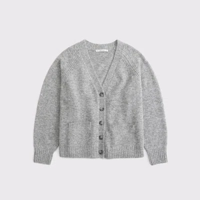 Abercrombie & Fitch Dad V-neck Cardigan In Gray