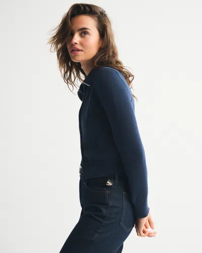 Abercrombie & Fitch Double Zipper Cardigan In Purple