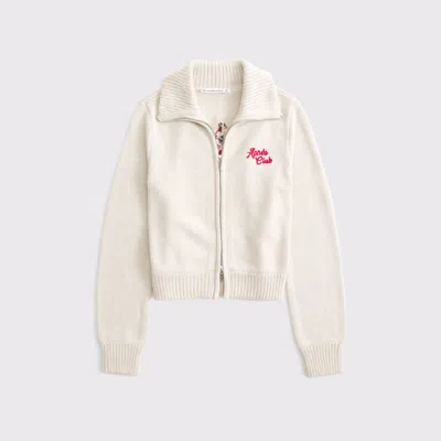 Abercrombie & Fitch Double Zipper Après Ski Cardigan In Brown