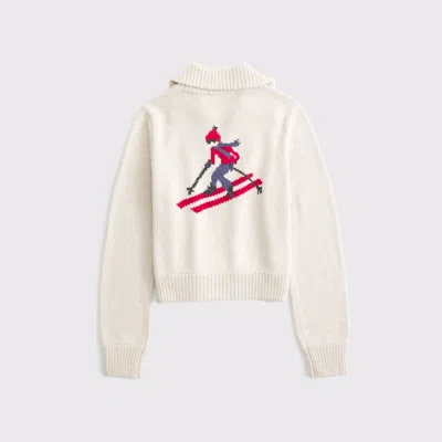 Abercrombie & Fitch Double Zipper Après Ski Cardigan In Brown