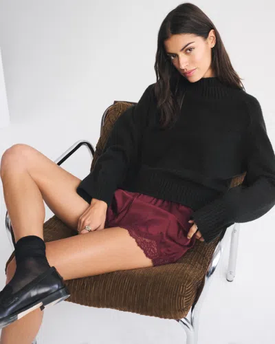 Abercrombie & Fitch Easy Mockneck Sweater In Black