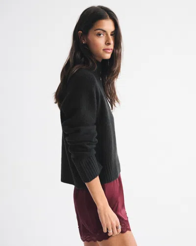 Abercrombie & Fitch Easy Mockneck Sweater In Black