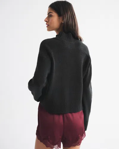 Abercrombie & Fitch Easy Mockneck Sweater In Black