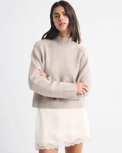 Abercrombie & Fitch Easy Mockneck Sweater In Brown