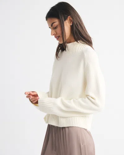 Abercrombie & Fitch Easy Mockneck Sweater In White