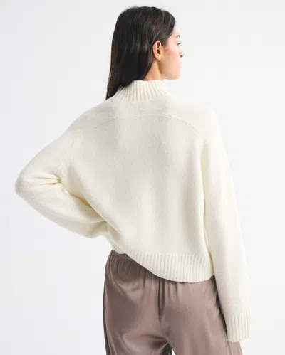 Abercrombie & Fitch Easy Mockneck Sweater In White