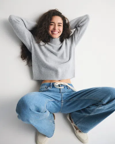 Abercrombie & Fitch Easy Mockneck Sweater In Gray