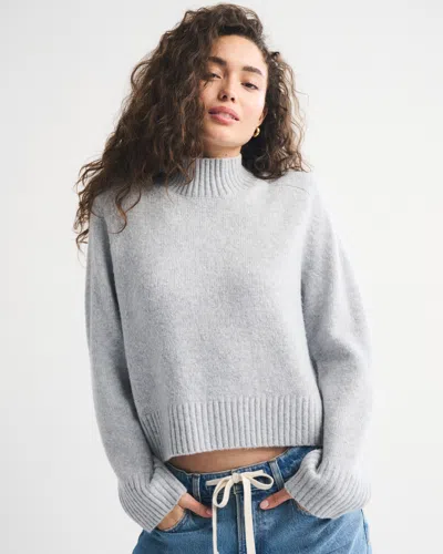 Abercrombie & Fitch Easy Mockneck Sweater In Gray