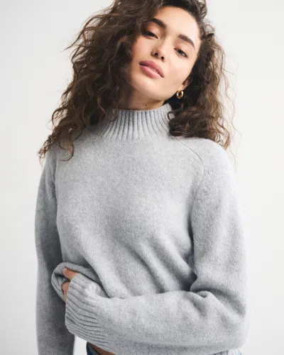 Abercrombie & Fitch Easy Mockneck Sweater In Gray