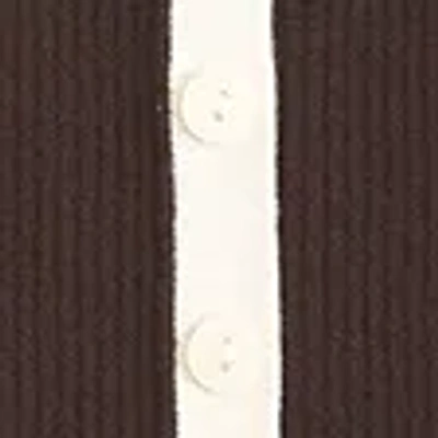 Abercrombie & Fitch Off-the-shoulder Button-through Top In Brown