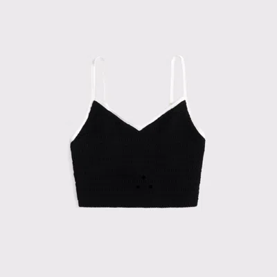 Abercrombie & Fitch Crochet-style Bra Top In Black