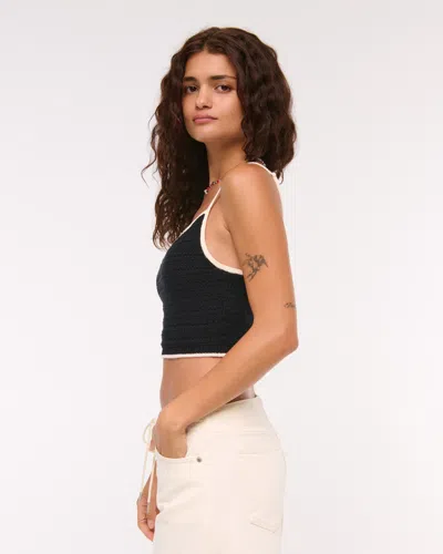 Abercrombie & Fitch Crochet-style Bra Top In Black