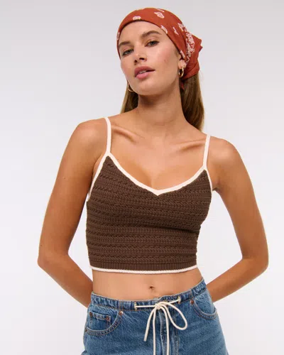 Abercrombie & Fitch Crochet-style Bra Top In Brown