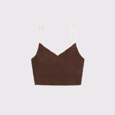 Abercrombie & Fitch Crochet-style Bra Top In Brown