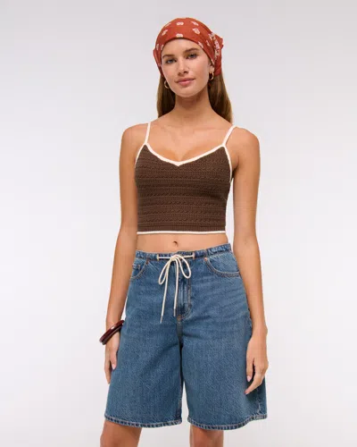 Abercrombie & Fitch Crochet-style Bra Top In Brown