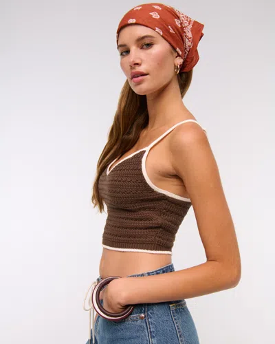 Abercrombie & Fitch Crochet-style Bra Top In Brown