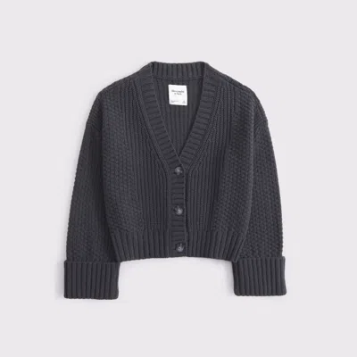Abercrombie & Fitch The A&f Cameron Seed Stitch Cardigan In Gray