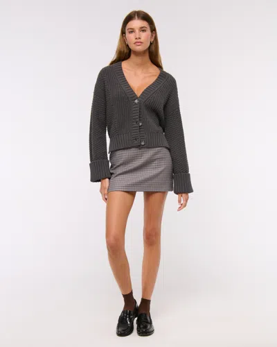 Abercrombie & Fitch The A&f Cameron Seed Stitch Cardigan In Gray