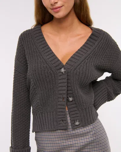 Abercrombie & Fitch The A&f Cameron Seed Stitch Cardigan In Gray