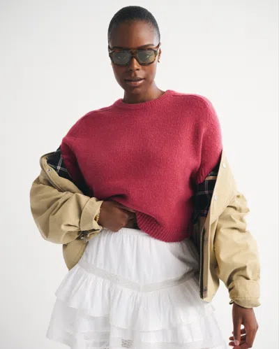 Abercrombie & Fitch The A&f Madeline Crew Sweater Tee In Burgundy