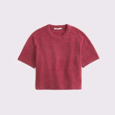 Abercrombie & Fitch The A&f Madeline Crew Sweater Tee In Burgundy