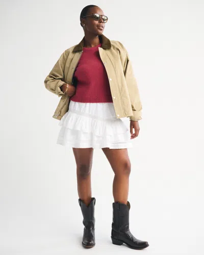 Abercrombie & Fitch The A&f Madeline Crew Sweater Tee In Burgundy