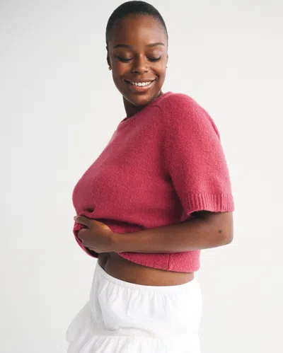 Abercrombie & Fitch The A&f Madeline Crew Sweater Tee In Burgundy