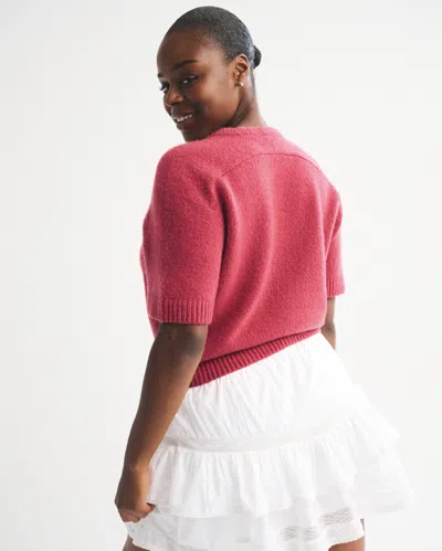 Abercrombie & Fitch The A&f Madeline Crew Sweater Tee In Burgundy