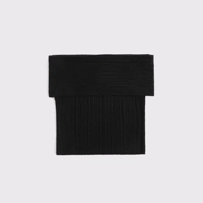 Abercrombie & Fitch Ribbed Foldover Off-the-shoulder Sweater Top In Black