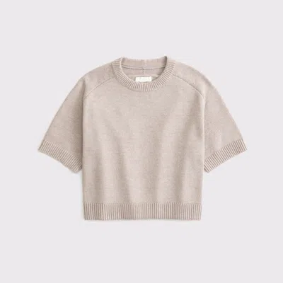 Abercrombie & Fitch The A&f Madeline Crew Sweater Tee In Sand