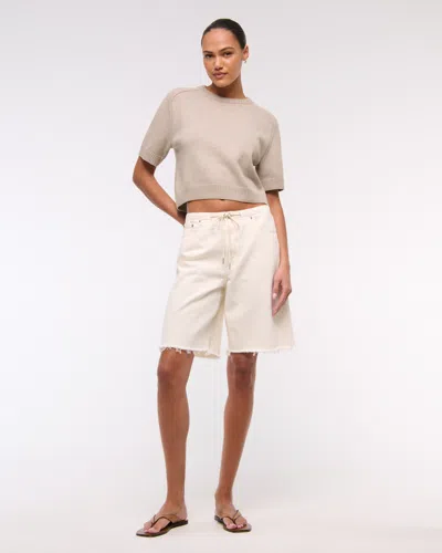 Abercrombie & Fitch The A&f Madeline Crew Sweater Tee In Sand