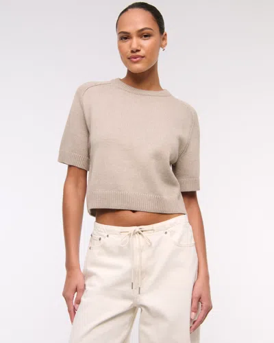 Abercrombie & Fitch The A&f Madeline Crew Sweater Tee In Sand
