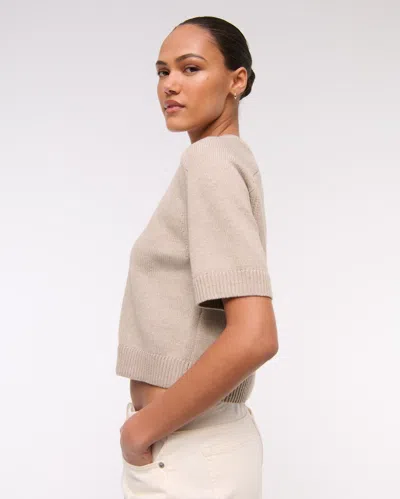 Abercrombie & Fitch The A&f Madeline Crew Sweater Tee In Sand