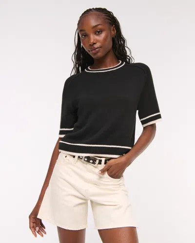 Abercrombie & Fitch The A&f Madeline Crew Sweater Tee In Black