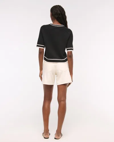 Abercrombie & Fitch The A&f Madeline Crew Sweater Tee In Black