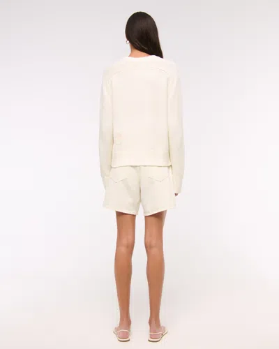 Abercrombie & Fitch The A&f Madeline Doodle Crew Sweater In Neutral