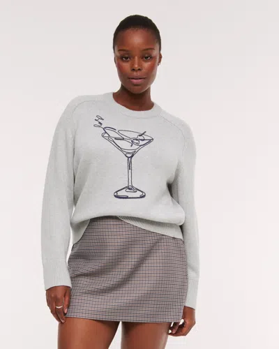 Abercrombie & Fitch The A&f Madeline Martini Crew Sweater In Gray