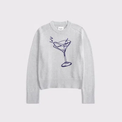 Abercrombie & Fitch The A&f Madeline Martini Crew Sweater In Gray