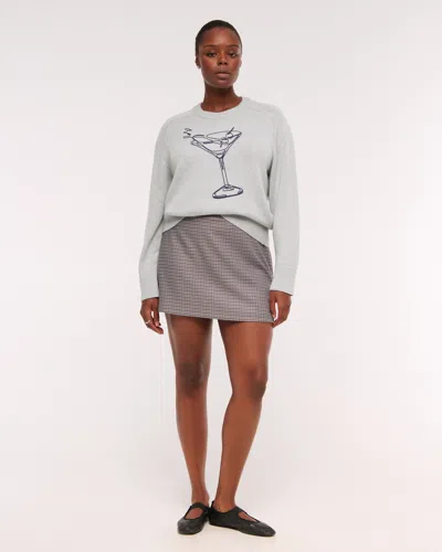 Abercrombie & Fitch The A&f Madeline Martini Crew Sweater In Gray