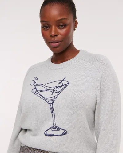 Abercrombie & Fitch The A&f Madeline Martini Crew Sweater In Gray