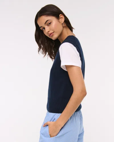 Abercrombie & Fitch Cashmere Sweater Shell Top In Blue