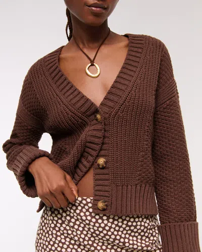 Abercrombie & Fitch The A&f Cameron Seed Stitch Cardigan In Brown